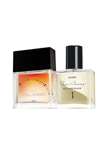 Avon Far Away Glamour Kadın Parfüm EDT 30 ML + Full Speed Erkek Parfüm EDT 30 ML