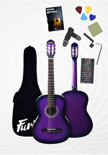 Cg-3902prs Klasik Gitar 4/4 Yetişkin Boy Sap Ayarlı Full Set Mor