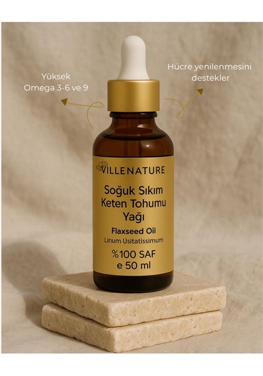 Villenature Soğuk Sıkım Keten Tohumu Yağı Flaxseed Oil Linum Usitatissimum 50 Ml