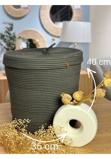 Victor Çok Amaçlı Düzenleyici Kapaklı Sepet,kapaklı Saksılık, Kapaklı Organizer 36x40 - Büyük Boy Antrasit