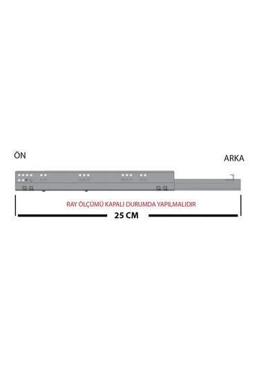 Blum Tandem Çift Açılım Frenli Ray 25 cm