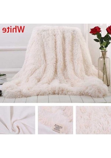 Novahub Yumuşak Taklit Kürk Battaniye, Beyaz, 80x120cm, Kış Sıcak Beyaz