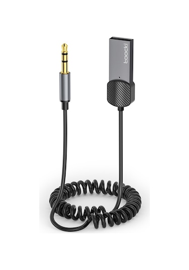 Cbtx Toockı Tq-bt01 Araç Bluetooth 5.0 Adaptör Aux Usb - 3,5mm Giriş Alıcısı - Gri
