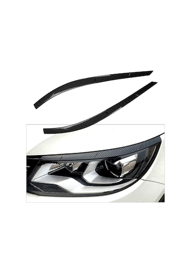 Cnthan7 Araba Ön Far Kaş Göz Kapağı Kapak Çıkartmaları Tiguan 20112016 İçin Vw İçin Değiştirme, Karbon Fiber Görünümü