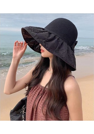 Kadınlar İçin Şık Örme Güneşlik Şapka, Yüzü Koruyan Geniş Kenarlı Kova Tasarım, Yaz Modasına Uygun Trend Aksesuar Yeşil