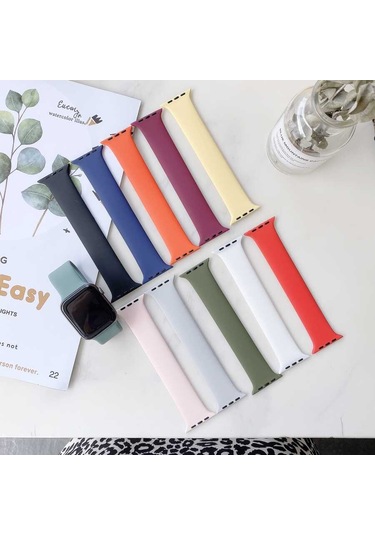 Watch 42mm Uyumlu Krd-31 Solo Loop Small Zore Kordon-mavi