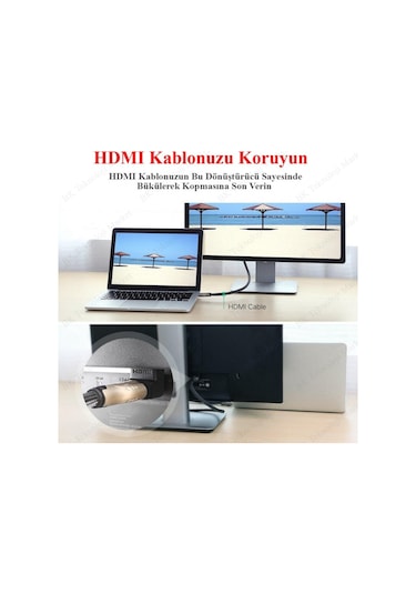 90 Derece Hdmı Dirsek Adaptör Hdmı Erkek/Dişi L Çevirici