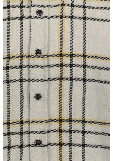 Finesuits Erkek Flanel Gömlek 2422204014.flr Ekru