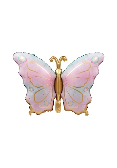 Pembe Gold Kelebek Folyo Balon Pembe