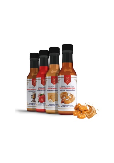 Nish Petibör, Irish Cream, Toffee Nut, Çilek Aromalı Şurup 4'lü Set 4x250 Ml -pet Şişe