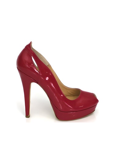 Platform Topuk Fuşya Rugan-hakiki Deri Ayakkabı Fuşya