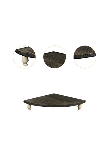 Suntek Tezgah Üstü Mutfak Parfümü Için Ahşap Köşe Raf Koyu Kahverengi