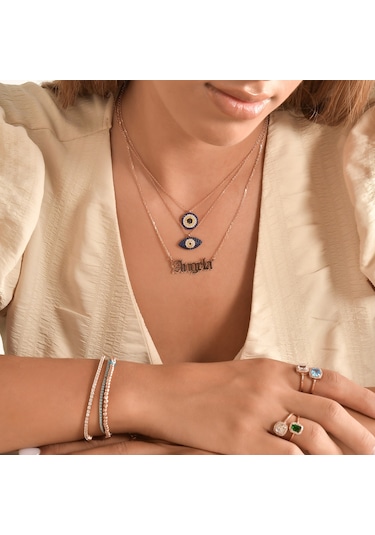 Kuyumcudukkani Yeşil Baget Taşlı "tektaş"yüzük-10437-w-blu Beyaz