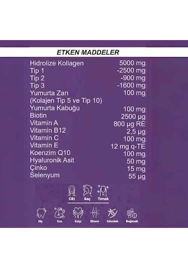 Collagen Forte Platinum Premium Powder Toz 5tip Kolajen 10.000 MG 30 Şase