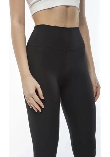 Supplierby Yüksek Bel Sporcu Düz Tayt - Siyah Siyah