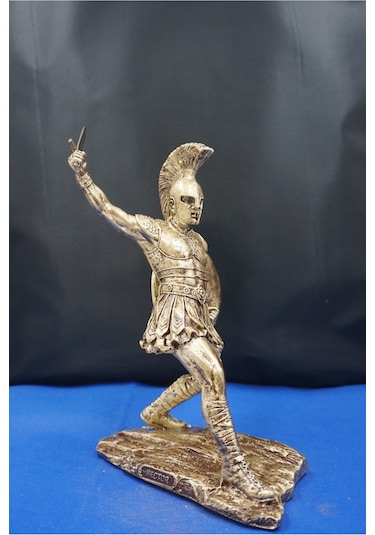 Roma Askeri Hector Mitolojik Tasarım Ev Ofis Dekoratif Hediyelik Aksesuar 19 Cm Altın