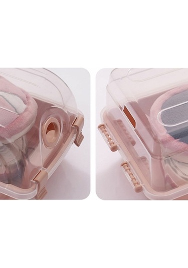 Dancemonkey Cbtx Ev Dolabı Plastik Şeffaf Ayakkabı Saklama Kutusu Düzenleyici M Pembe Çok Renkli