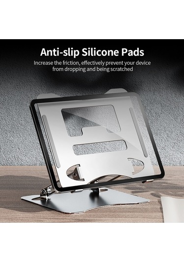 Pazly Bilgisayar Standı 11-17,3 İnç Dizüstü Bilgisayar Standı, Ayarlanabilir, Taşınabilir, Karbon Çelik, Kaymaz Altlık