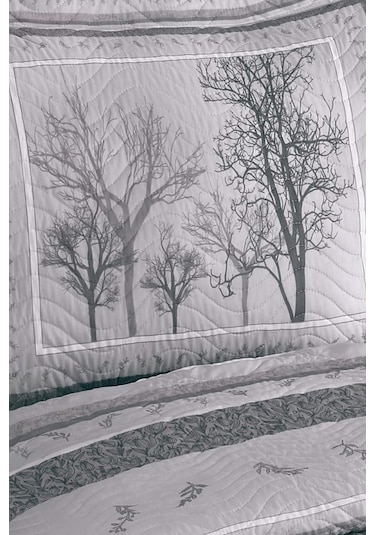 Örtüm Palmira Çift Kişilik Kapitone Yatak Örtüsü Takımı - Gri