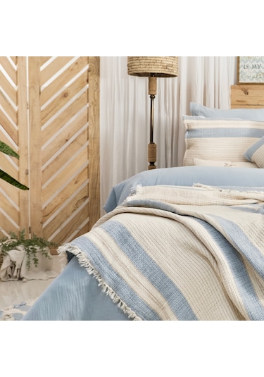 Schafer Home Enza Çeyiz Seti 8 Parça-mavi Mavi