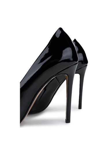 Tamer Tanca Kadın Hakiki Deri Siyah Rugan Topuklu Ayakkabı 1027 253 Bn Ayk Y25 Sıyah Rgn Siyah