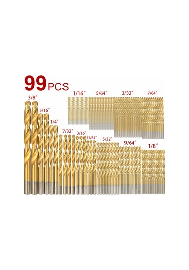Kangvka 99 Parça Hss Titan Kaplı Matkap Ucu Seti, 1.5-10mm, Ahşap, Plastik Ve Alüminyum İçin Metal Çalışma Aracı