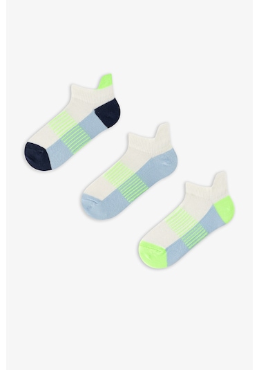 Penti Renkli Erkek Çocuk Neon Green Blue 3'lü Tab Patik Çorap