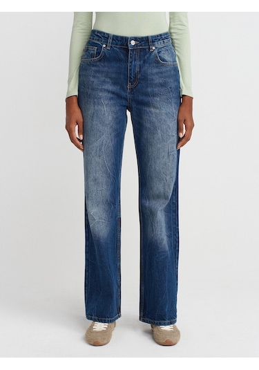 Dilvin 72041 File Yıkama Tint Denim Pantolon-tint Tint