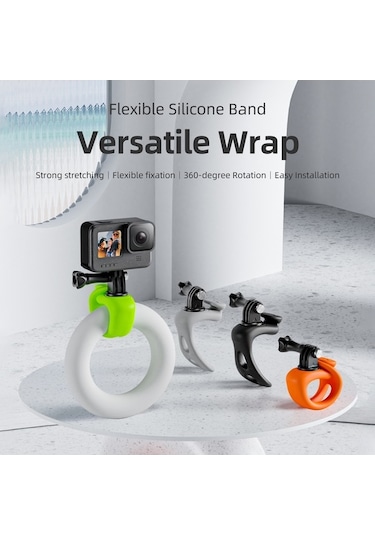 Novahub Telesın Tlq-001 Esnek Kamera Sabitleyici, 360 Dönme, Uyumlu Gopro, Insta360, Pocket Kamera İçin, Siyah/turuncu