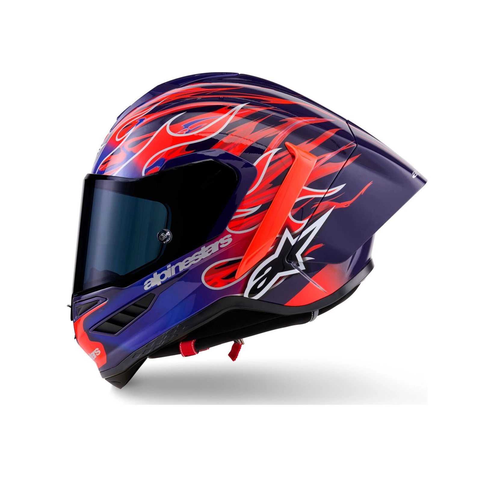 Alpinestars Supertech R10 Carbon Flyte Spor Motosiklet Kaskı Kırmızı Lacivert