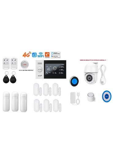Obiem Pgst Akıllı Ev Güvenlik Alarm Sistemi + Dış Mekân Ptz Hd Kamera