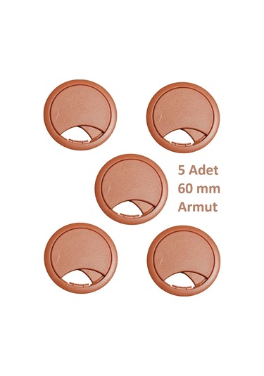 Adilon Masa Üstü Kablo Kanalı Deliği Kapağı Armut Masa Kapağı 6 Cm 5 Adet