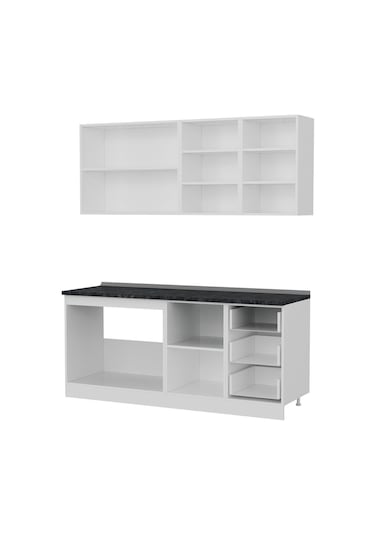 Minar 185 Cm Mutfak Dolabı Beyaz Dore 185-d2