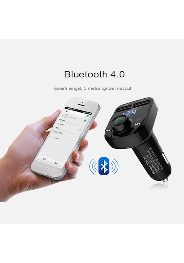 Fm Transmitter Bluetooth Araç Kiti Çakmaklık Mp3 Usb Sd