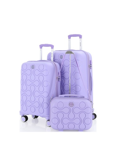 Mçs Polipropilen 3lü Valiz Seti Orta & Kabin & Makyaj V376 S23sy1000052-set 00025 Lila