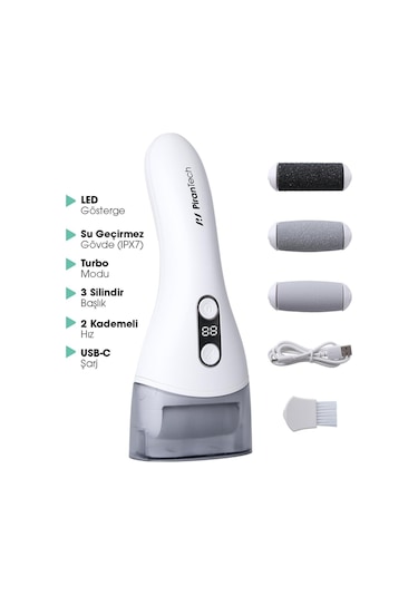 Pirantech BCM-1138T Led Ekran Göstergeli Turbo Modlu Su Geçirmez Ayak Bakım Törpüsü