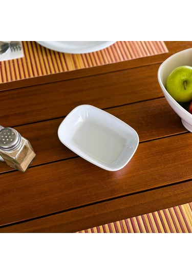 Alezy 578 Göreme Melamin Termostar Garnitür Tabak 14x10 Cm Beyaz