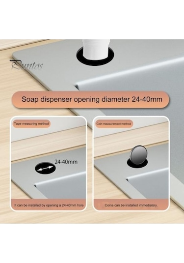 Maoyaya Paslanmaz Çelik Lavabo Sabunluk 100 Cm Pres İle Mutfak Tezgahı Dahili Sabun Dağıtım Pompası Kafası Gümüş