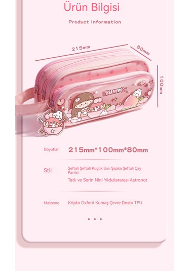 Sürme Öğrenciçok Fonksiyonlu Çiftçi Katmanlıkırtasiye Çantası Tatlıhavalı Nini Mor