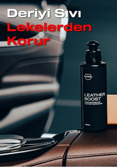 Nasiol Leatherboost Araç Ev Ofis Deri Yüzeyler için Nano Kaplama Deri Bakımı 1 Yıl Dayanım 150 ML