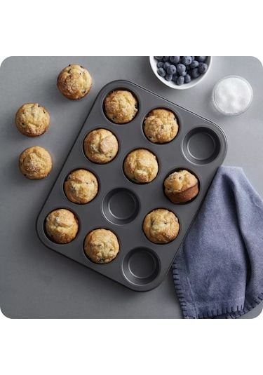 Cupcake Muffin Kalıbı 12'Li Kek Yanmaz Kurabiye Kalıbı Fırın Çör