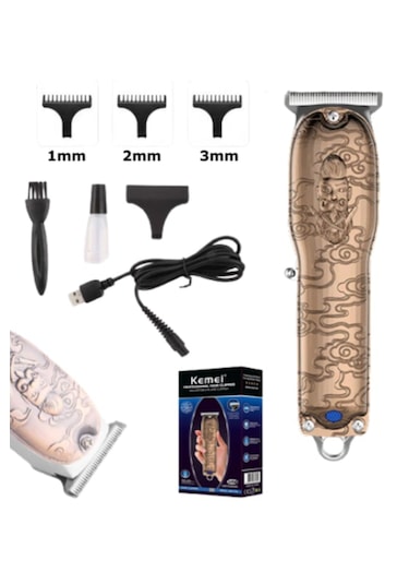 Kemei Tıraş Makinesi Usb Şarjlı Saç Sakal Vücut Kıl Tüy Alma Kadı