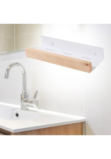 Pazly Yerden Tasarruf Suntek Sağlayan Rafı Monte Magideal Duvara Baharat 30cmx10cm Du Beyaz