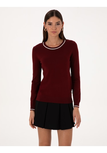 Pierre Cardin Kadın Vişne Kazak /triko 50315910-vr223 Vişne