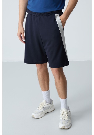 Tommy Life Lacivert Pamuklu Kalın Yumuşak Dokulu Standart Fit Basic Erkek Şort - 81280 Lacivert