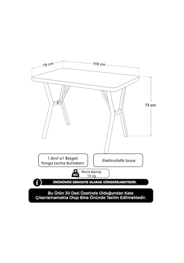 Azra 70x110cm Beyaz Mutfak Masası, Mutfak Masası Takımı, Yemek Masası, 4 Açık Gri Sandalye Açık Gri