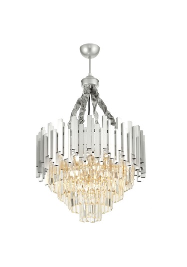 Sima 50 Cm'lik Kristal Cam Taşlı Lüks Avize - Gümüş Yaldız Gümüş Yaldız