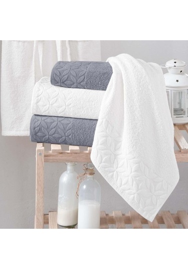 Schafer Home Pera Banyo Seti 6 Parça-gri/ekru Gri - Beyaz