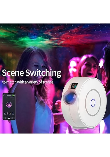 Honeybeeshop 1 Adet Tuya Akıllı Yıldız Projeksiyon Işığı Beyaz Renkli Led Galaksi Gece Gökyüzü Projesi Uygulama Kontrollü Kablosuz