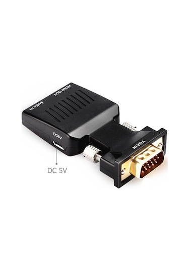 Vga To Hdmi Çevirici Dönüştürücü Laptop Tv Monitör Adaptör